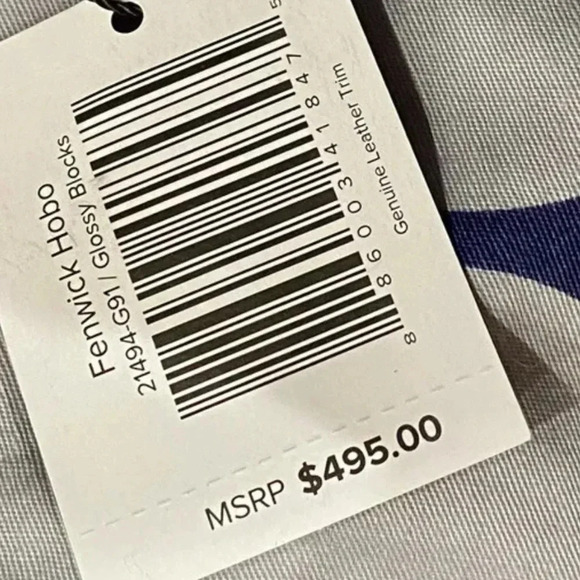 NWT $495 VERA BRADLEY Fenwick Hobo Glossy Blocks Genuine Leather Trim Tote Bag - Picture 9 of 10